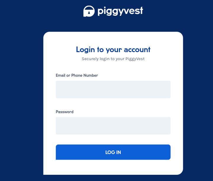 PiggyVest Login - Save with PiggyVest